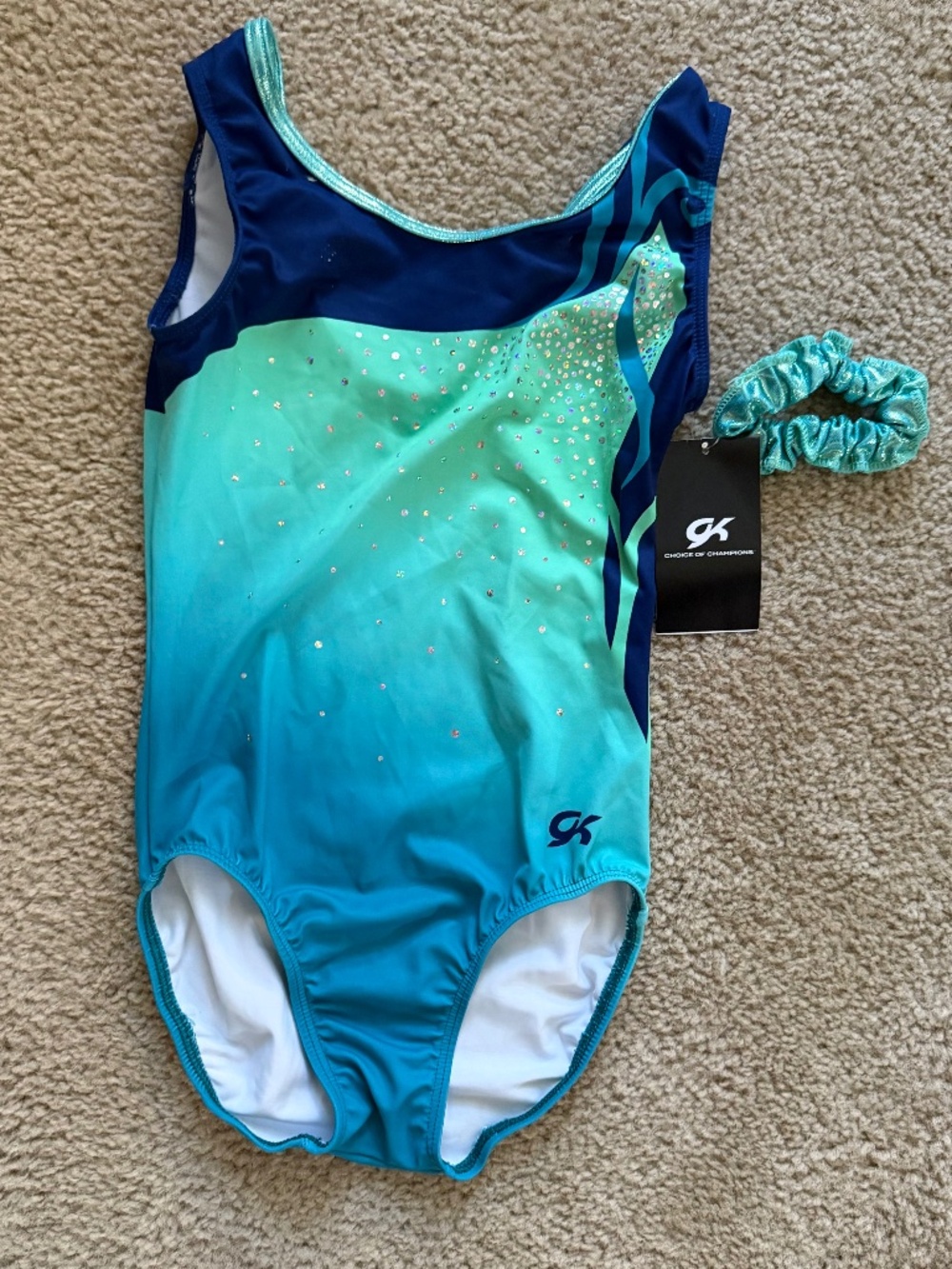 GK Adult Small gymnastics tank  leotard new with tags “delicate blue”